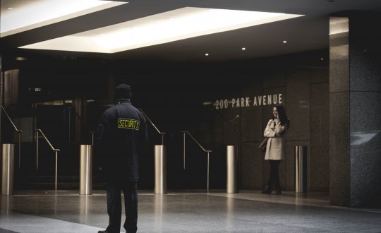 security guard in lobby