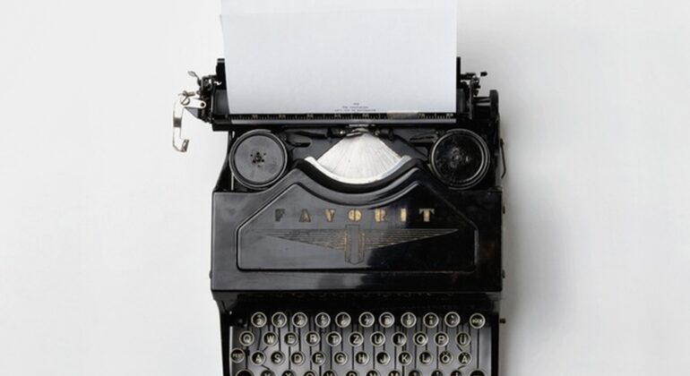 Secure corporate front desk with automated self-service kiosk in a modern enterprise lobby