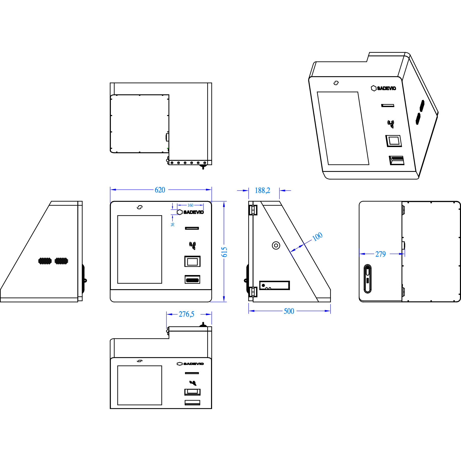 Sadevio Kiosk v3.1 dimension drawing