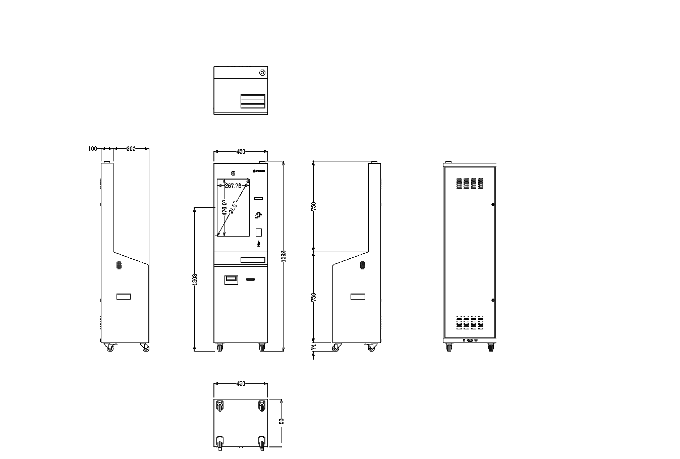 Sadevio Kiosk v4.1 ADA dimension drawing